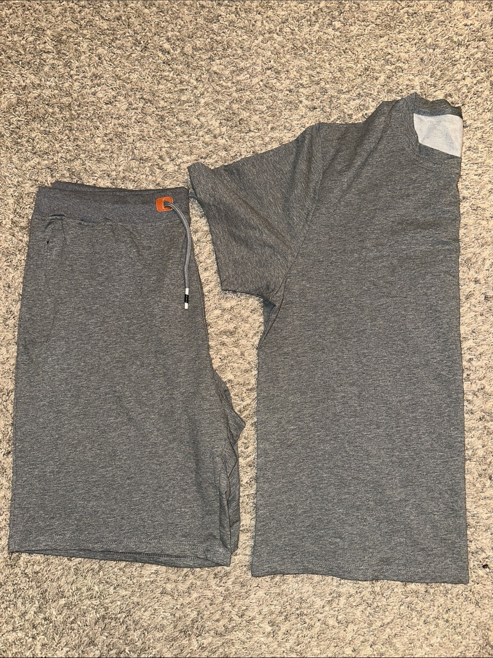 Gray Athletic Tee and Shorts Set